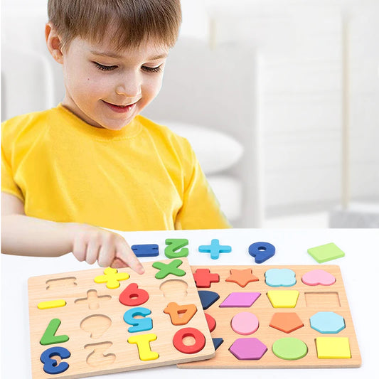MontariToys™ 3-Piece Alphabet, Shapes, & Numbers Puzzle